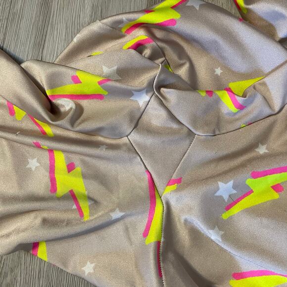 Goldsheep Nude Neon Bolts Leggings size Medium - Picture 14 of 15